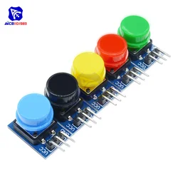 diymore 5 Color 12x12mm Key Button Module Light Touch Switch Module with Hat for Arduino Raspberry Pi