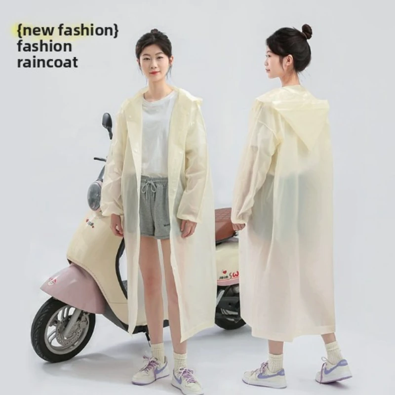 Portable thickened rainstorm proof repeatable adult long one-piece outdoor travel raincoat electric vehicle poncho for men women