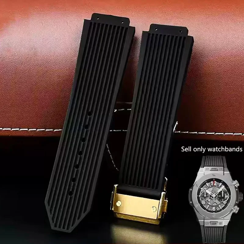 26-19 مللي متر حزام ساعة من المطاط السيليكوني ل Hublot BIG BANG أسود أزرق الرجال حزام (استيك) ساعة أداة مقاوم للماء و Sweatproof سوار ساعة