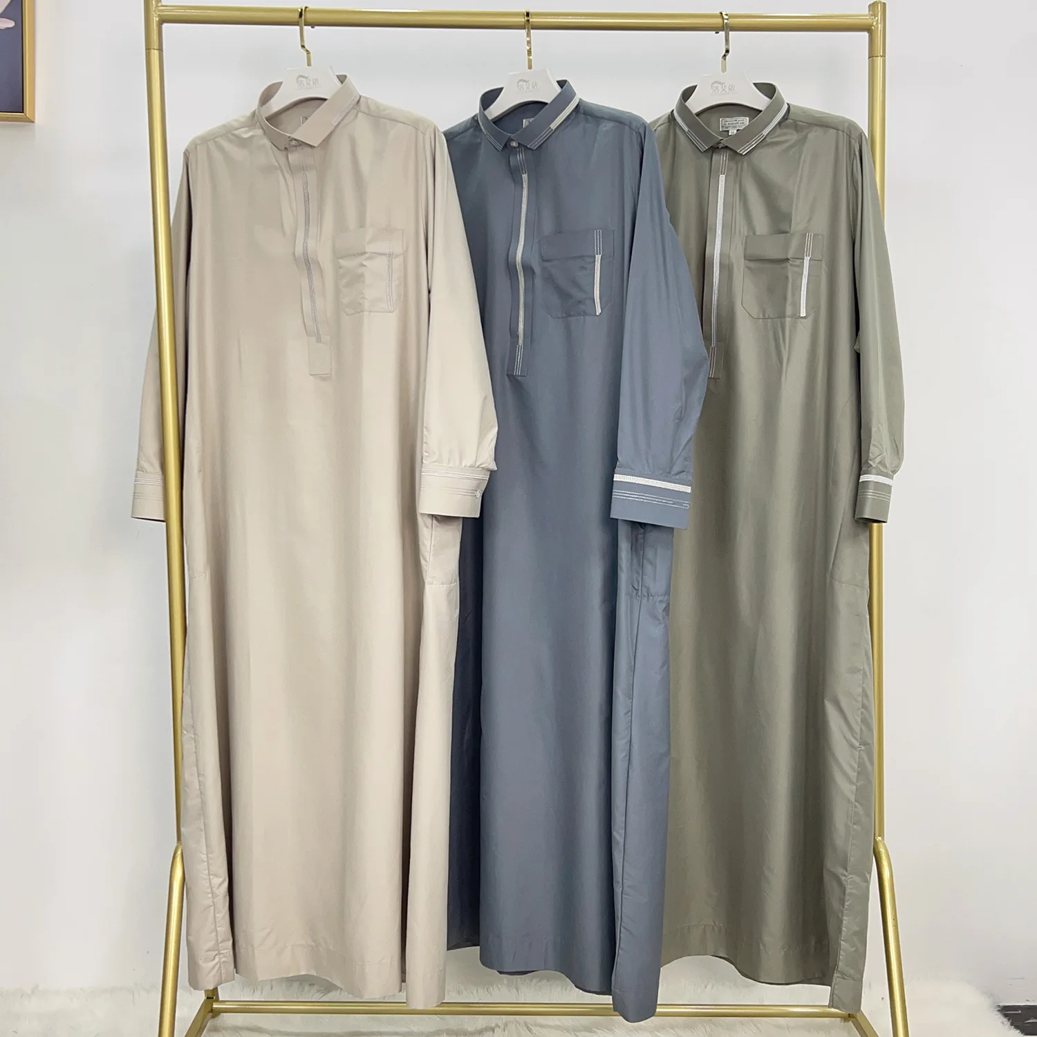 Eid ramadan muçulmano masculino longo robe jubba thobe árabe saudita dubai turquia kaftan abaya djellaba islam roupas daffah dishesha novo