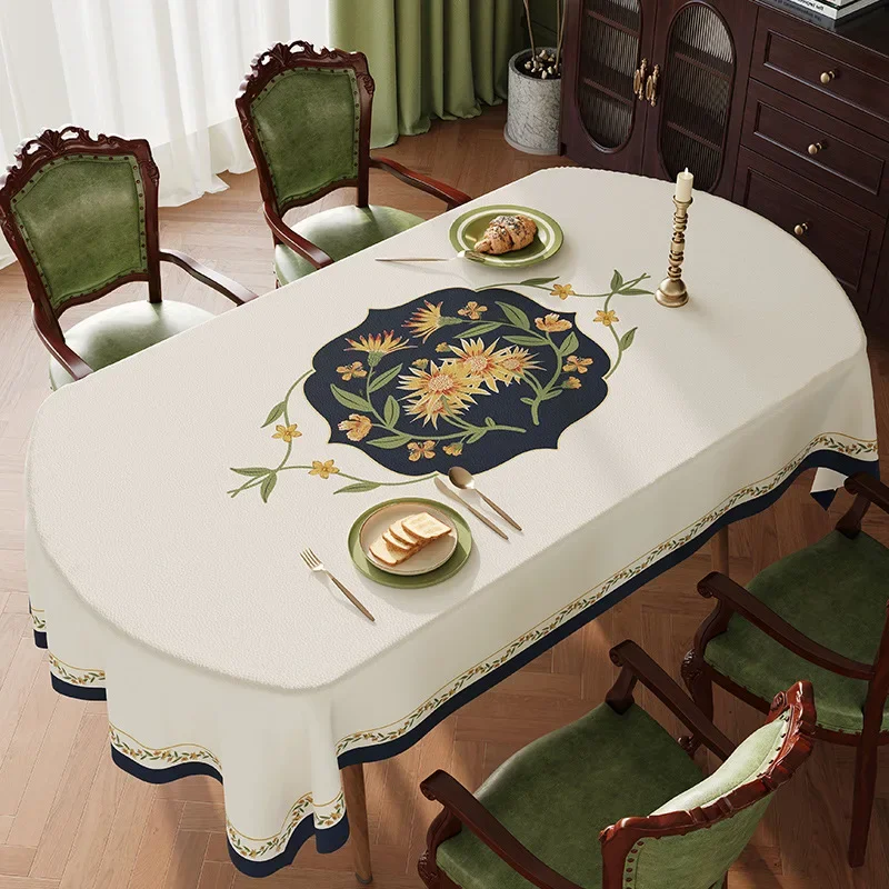 022/6640-LOval shaped dining table mat with a luxurious and high-end feel home tablecloth