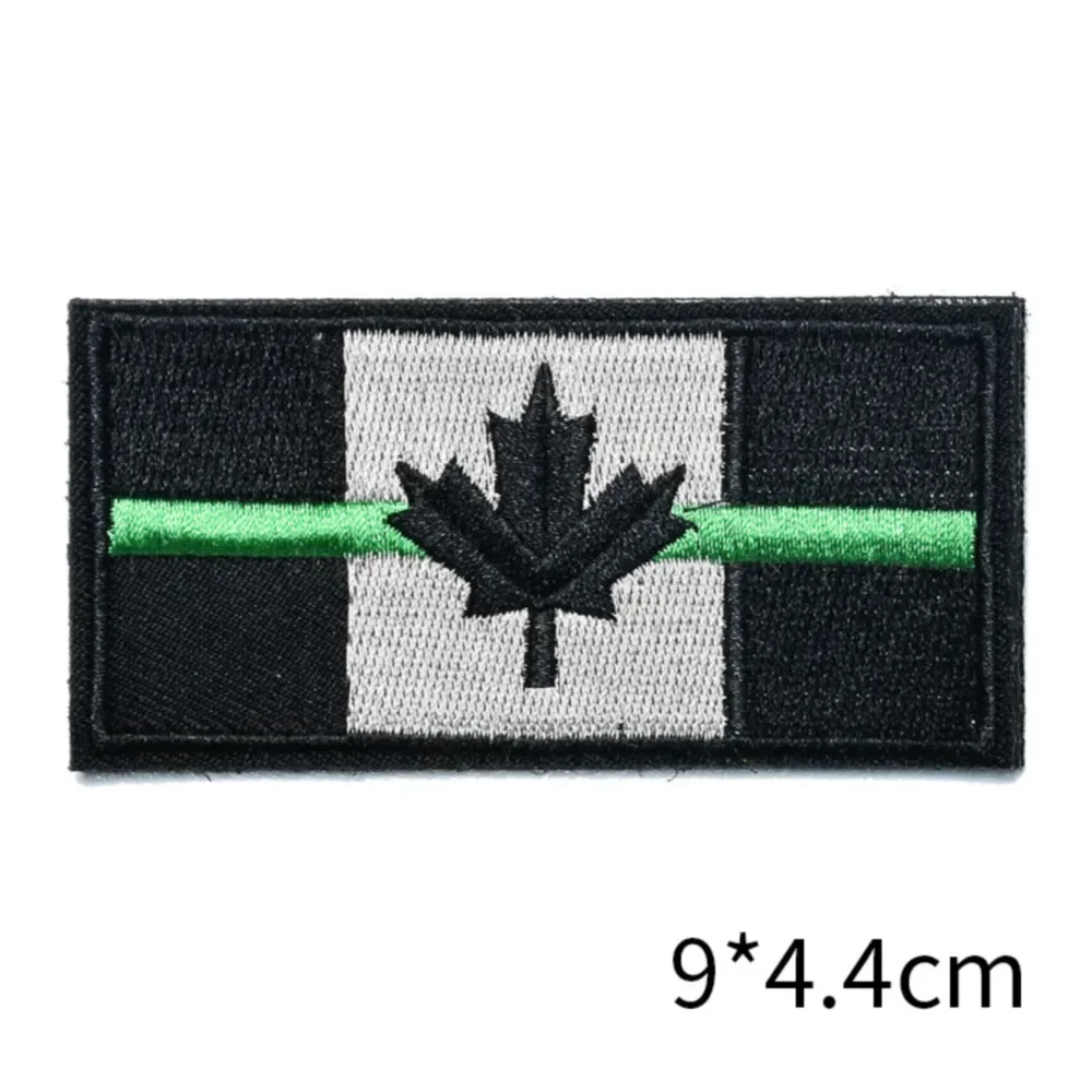 Flag of Canada Embroidered Patches Tactical Morale Badge Hook and Loop Armband Backpack Hat Decoration Cloth Sticker Applique