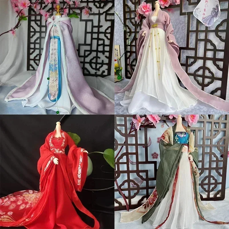 30cm Doll Clothes 1/6 BJD Doll Chinese Ancient Costume Handmade Hanfu Suit Doll Accessories Toys for Girls