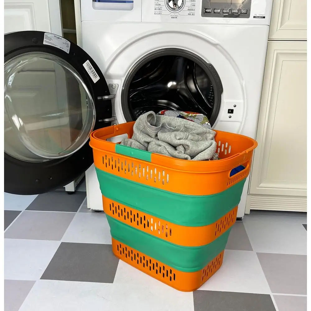 38L(10 Gal) Collapsible Laundry Basket - oldable -Up Storage Container/Organizer-Portable Space Saving Hamper, Measure 17.5x13.3
