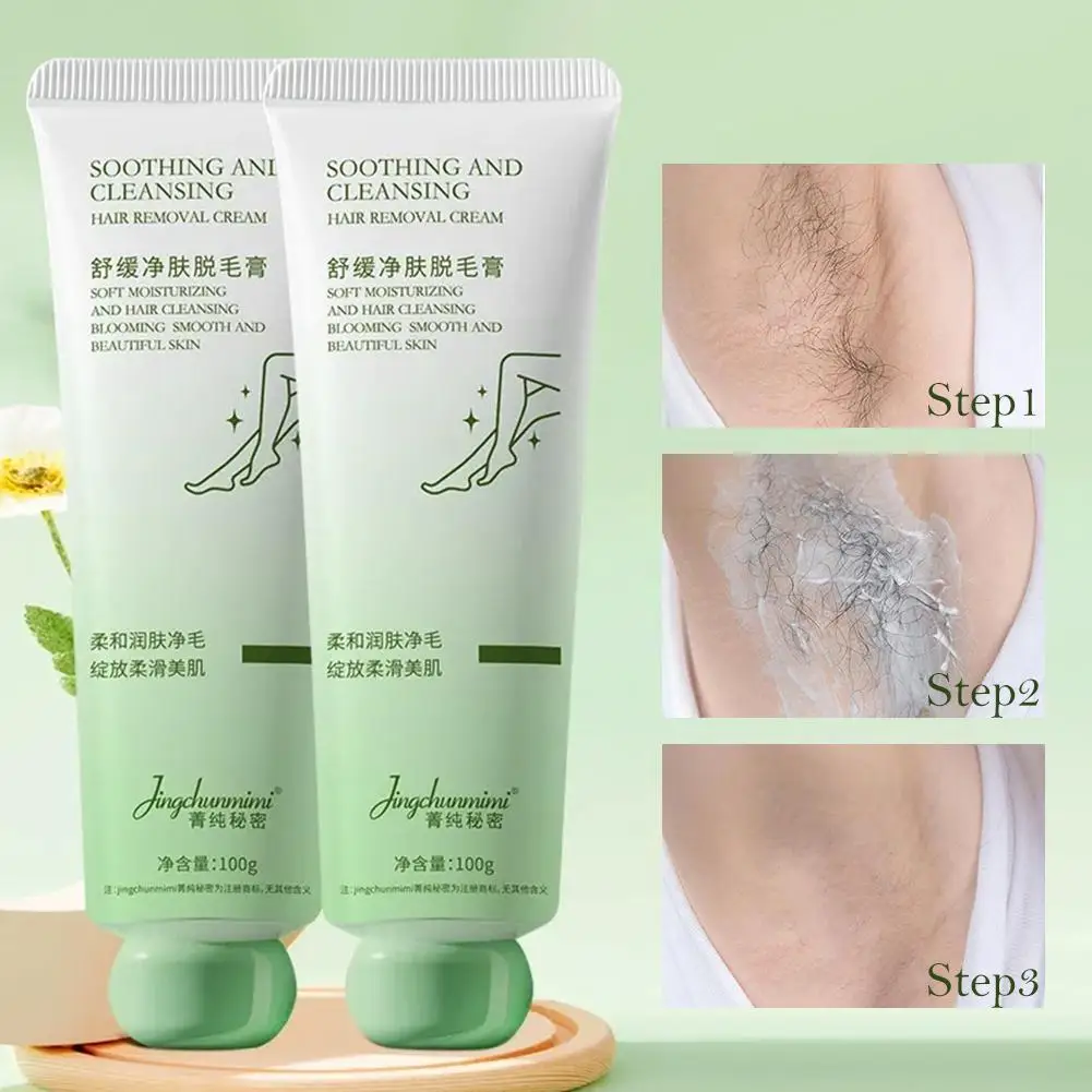

100g Fast Hair Removal Cream Permanent Epilator Cream Depilatory Wax Painless Hair Remover Growth Inhibitor for Men Woman