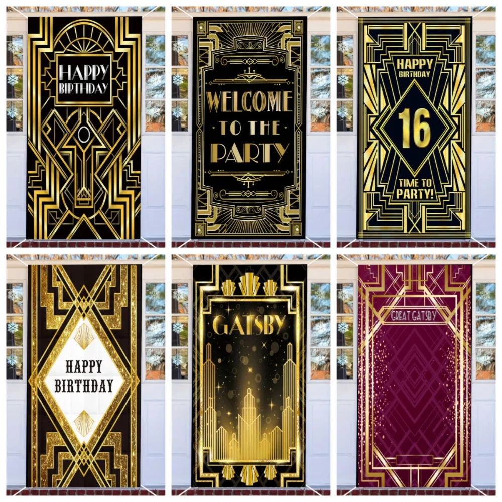 

Gatsby Whiskey Bar Theme Door Frame Background, Adult Birthday Party, Wedding Decoration Door Curtain Photography Backdrop Cloth