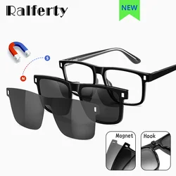 High Quality 3 In 1 Clip-on Glasses for Man Square Magnet Sunglasses Men Polarized Male Driver Optic Eyeglasses Frame No Diopter