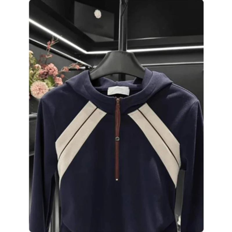 سترة نسائية بغطاء للرأس مقاس كبير لربيع 2025 سترة نسائية بقلنسوة ملونة كاجوال مريحة ملابس خروج