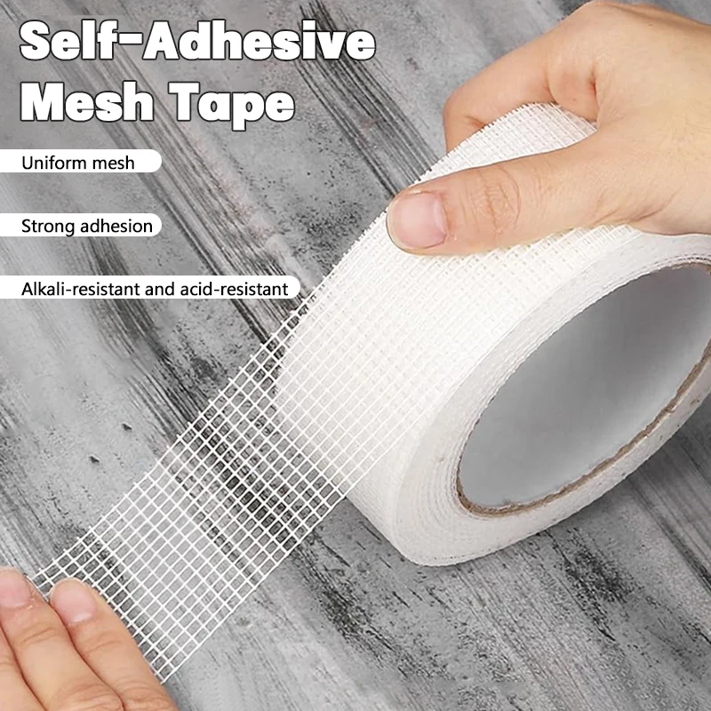 1/2/3Roll Self-adhesive Fiberglass Mesh Tape Wall Crack Drywall Seam Patch Anti-crack Repair Tape 4.5cmx25m Mesh Seam Tape