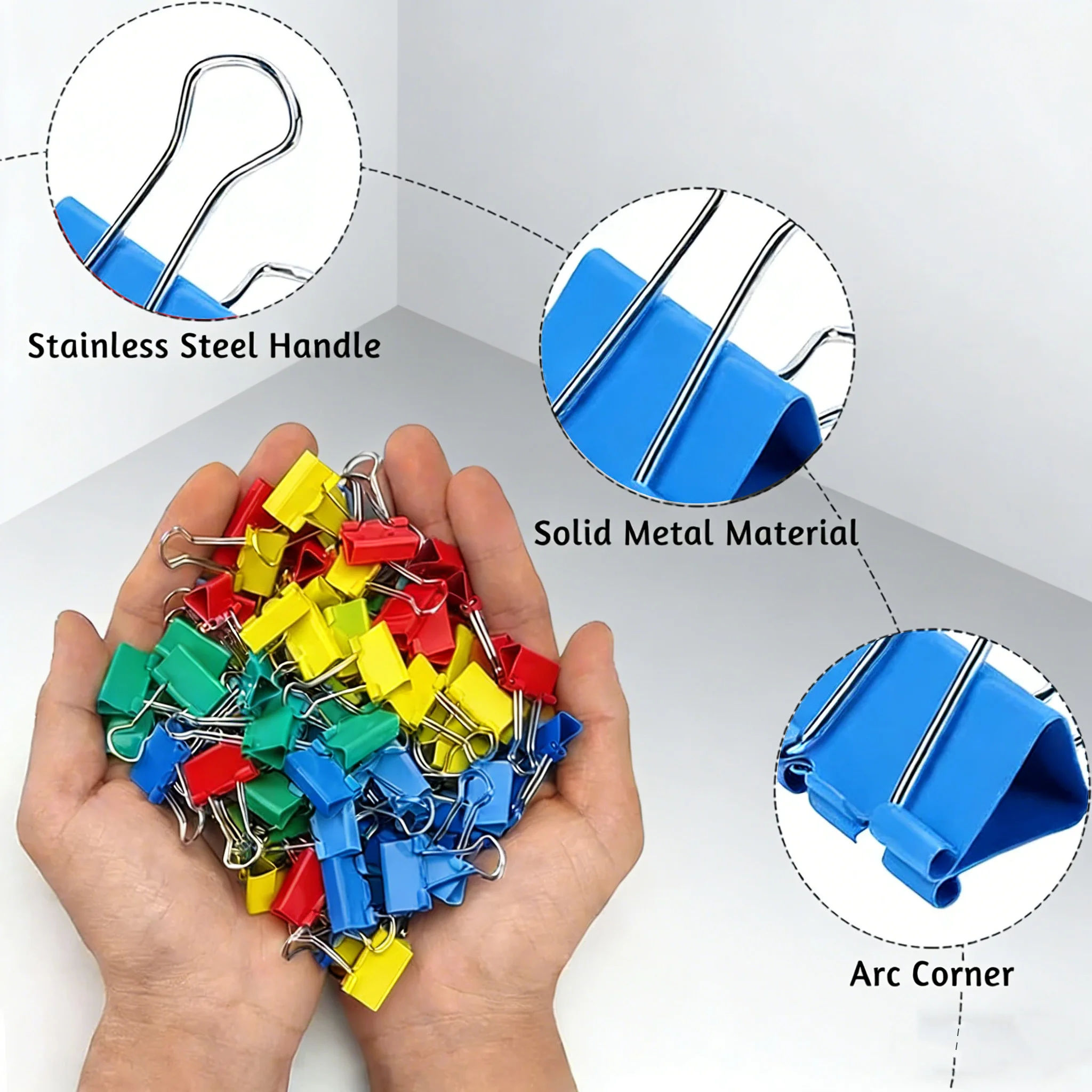 48-teiliges Büro-Briefpapier, Farbe, langer Schwanz, Metall, Edelstahl, Dokument, multifunktionale Farbe, langer Schwanz, Ticket-Clip