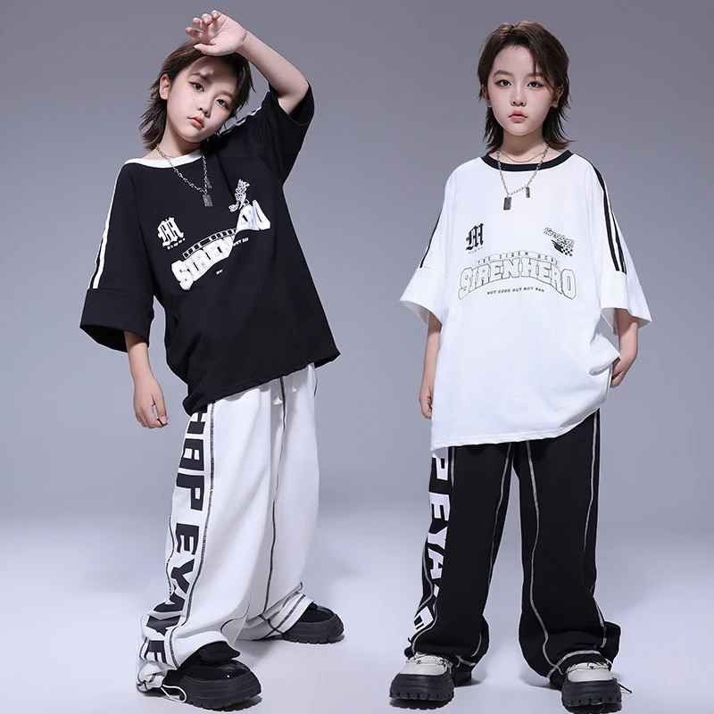 Boys Hip Hop Clothing Pullover Tshirt Joggers Pants Girls Street Dance Sweatshirts Clothes Set Kids Costumes Children Streetwear