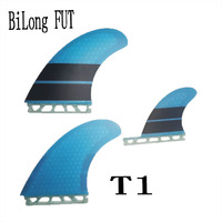 BiLong Futures T1 Twin+1 Small Trailer Fin Surfboard Thruster Hard  Fiberglass Modern Dual Surf Fins Surfboard Accessories