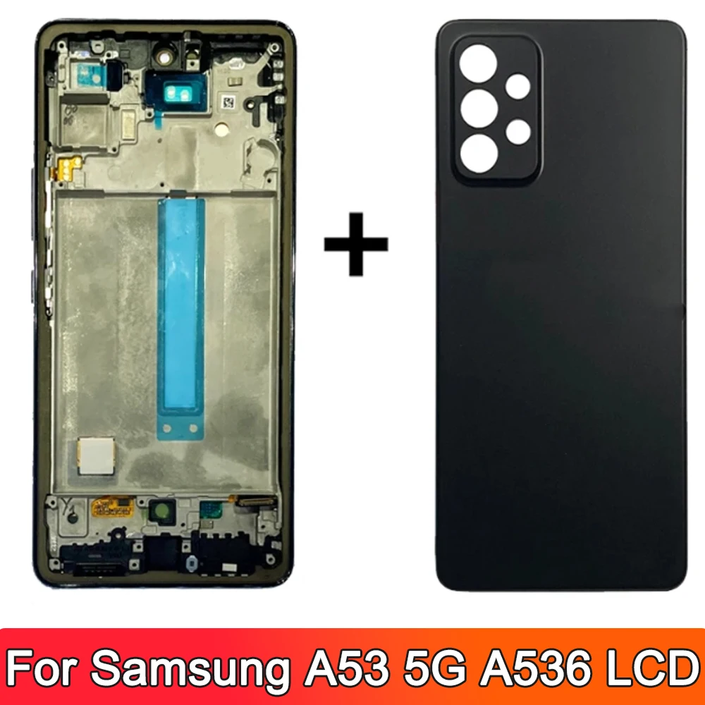 100% Getest OLED Voor Samsung A53 5G A536B A536U Lcd Touch Screen Met frame Digitizer Vergadering Reparatie onderdelen