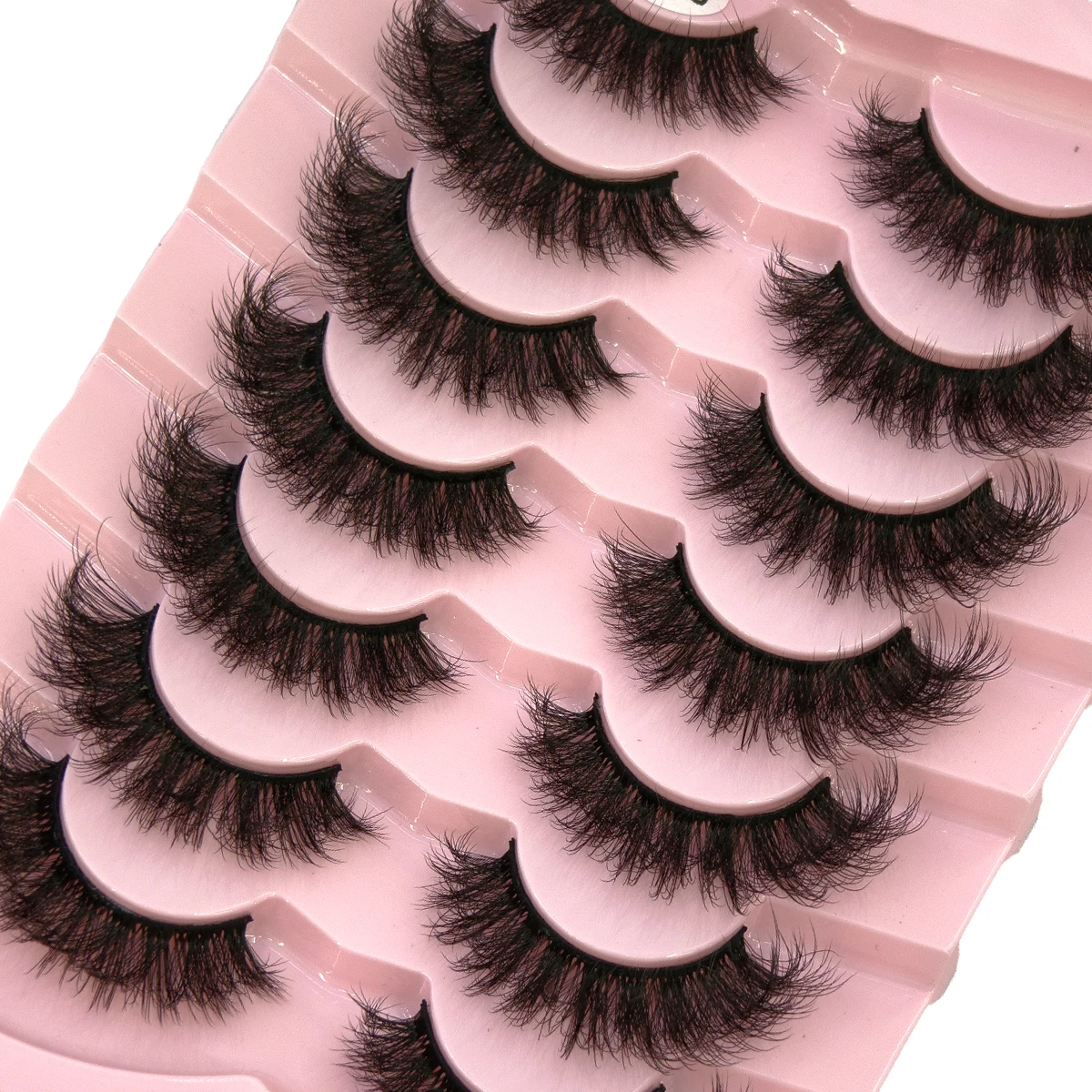 HBZGTLAD フルフェイクミンクまつげふわふわ D カールストリップまつげまつげエクステンションのように見える 15 ミリメートルうっすらとしたまつげナチュラル偽まつげ P