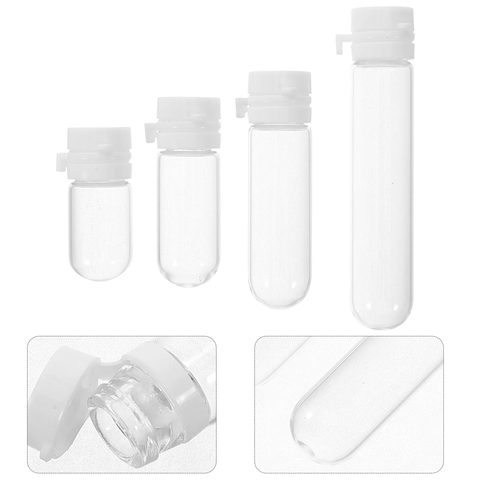 

20Pcs Round Bottom Glass Essential Oil Bottles Leakproof Lid Serum Containers Travel Refillable Travel Accessories