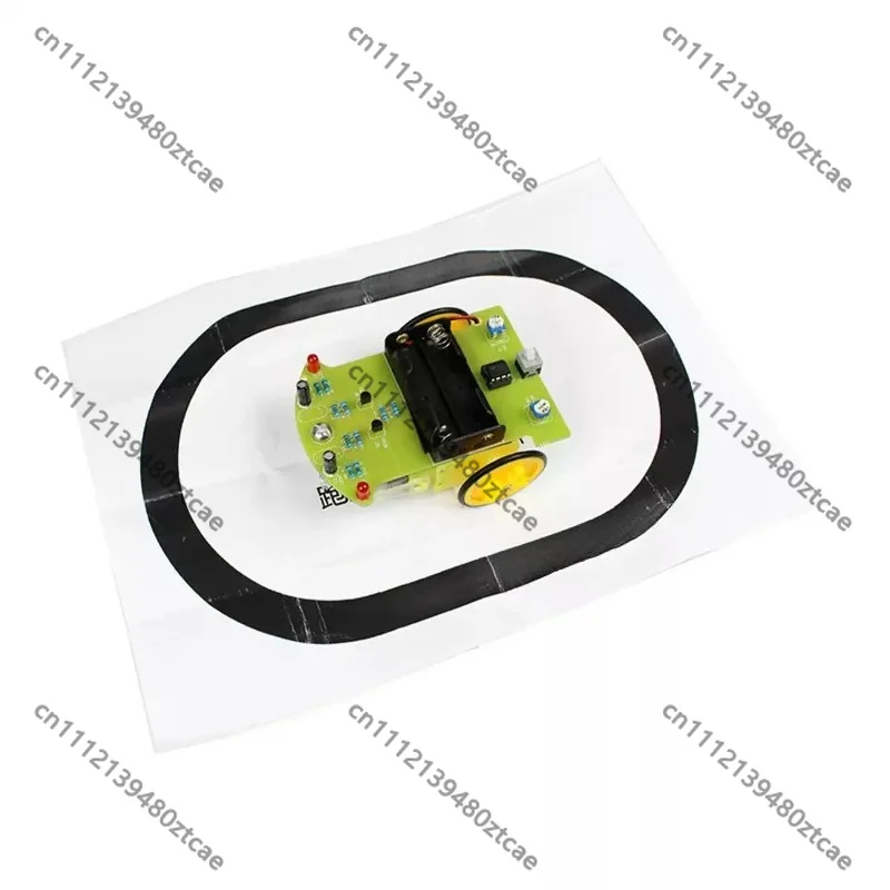 (Loose Parts) D2-1 Intelligent Line Tracing Car Kit, Auto Induction Track Following Robot Car, Electronic DIY Assembly Kit