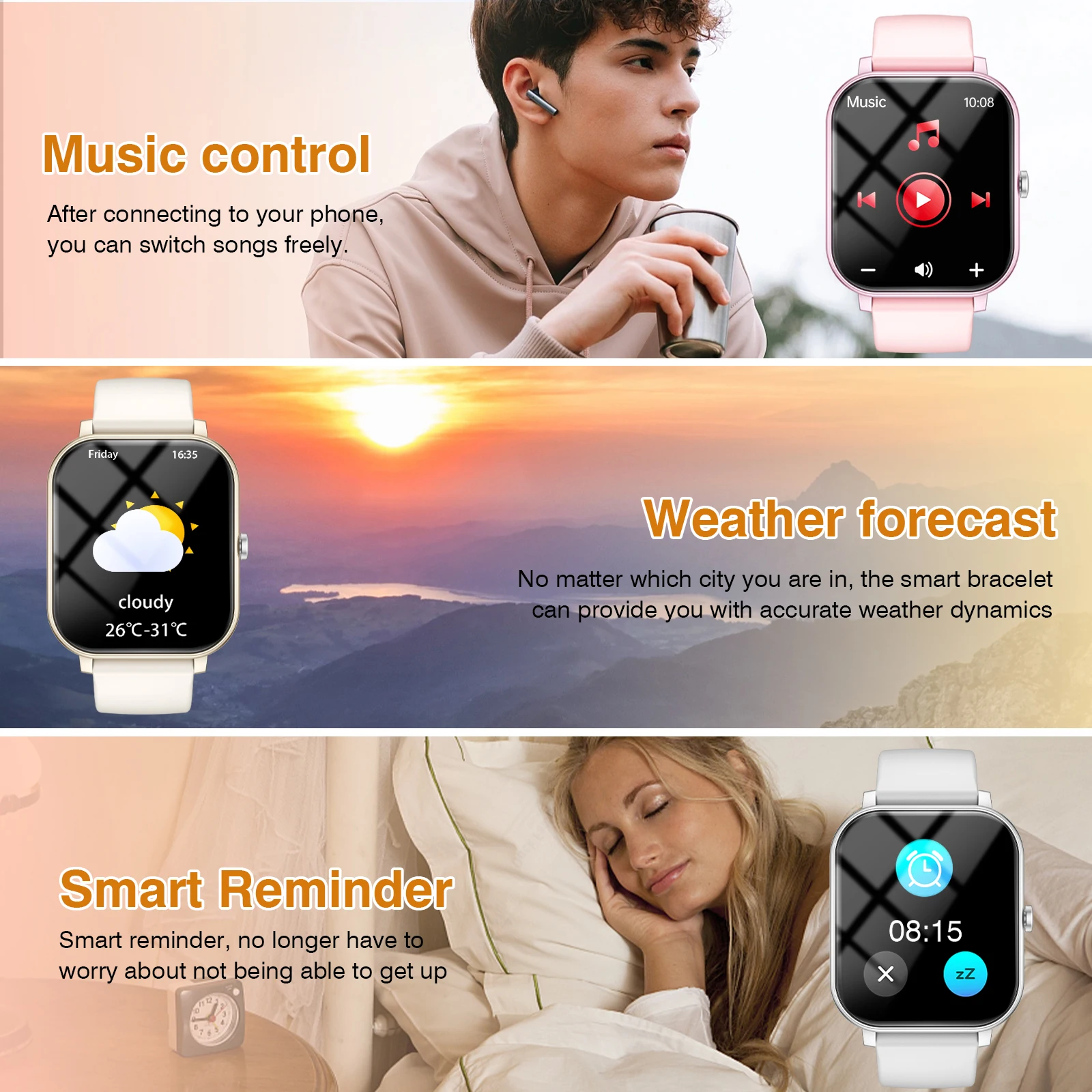 ساعة ذكية عالية الدقة 1.83 بوصة، عدد 1 من الساعات الذكية العصرية مع مكالمات BT وفحص الطقس، ساعة ذكية للتتبع الرياضي لنظام Android