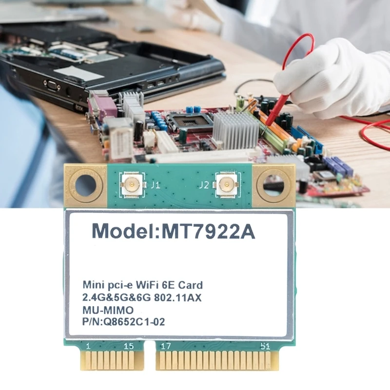 MT7922A WIFI 6E محول 2.4 جيجا هرتز/5 جيجا هرتز 6 جيجا هرتز Mini PCIe محسّن F أفضل بيع