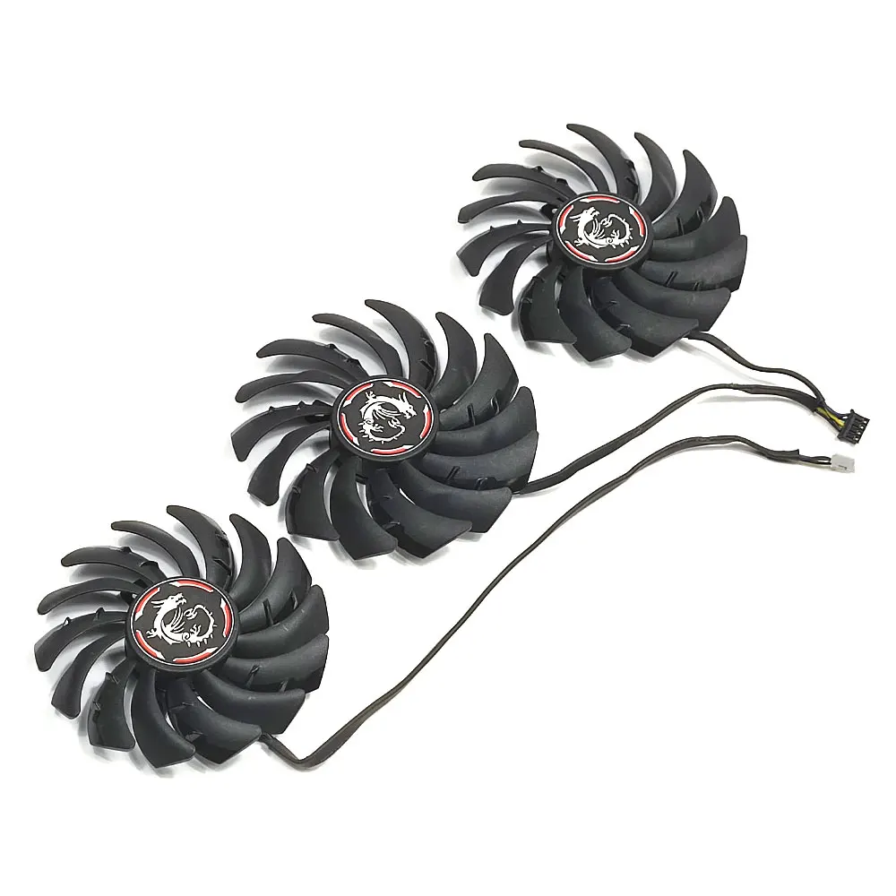 NEW 3FAN PLD09210S12HH PLD10010S12HH GPU Fan，For MSI RTX 2080 2080Ti 2080 2070 SUPER GAMING X TRIO Video card cooling fan