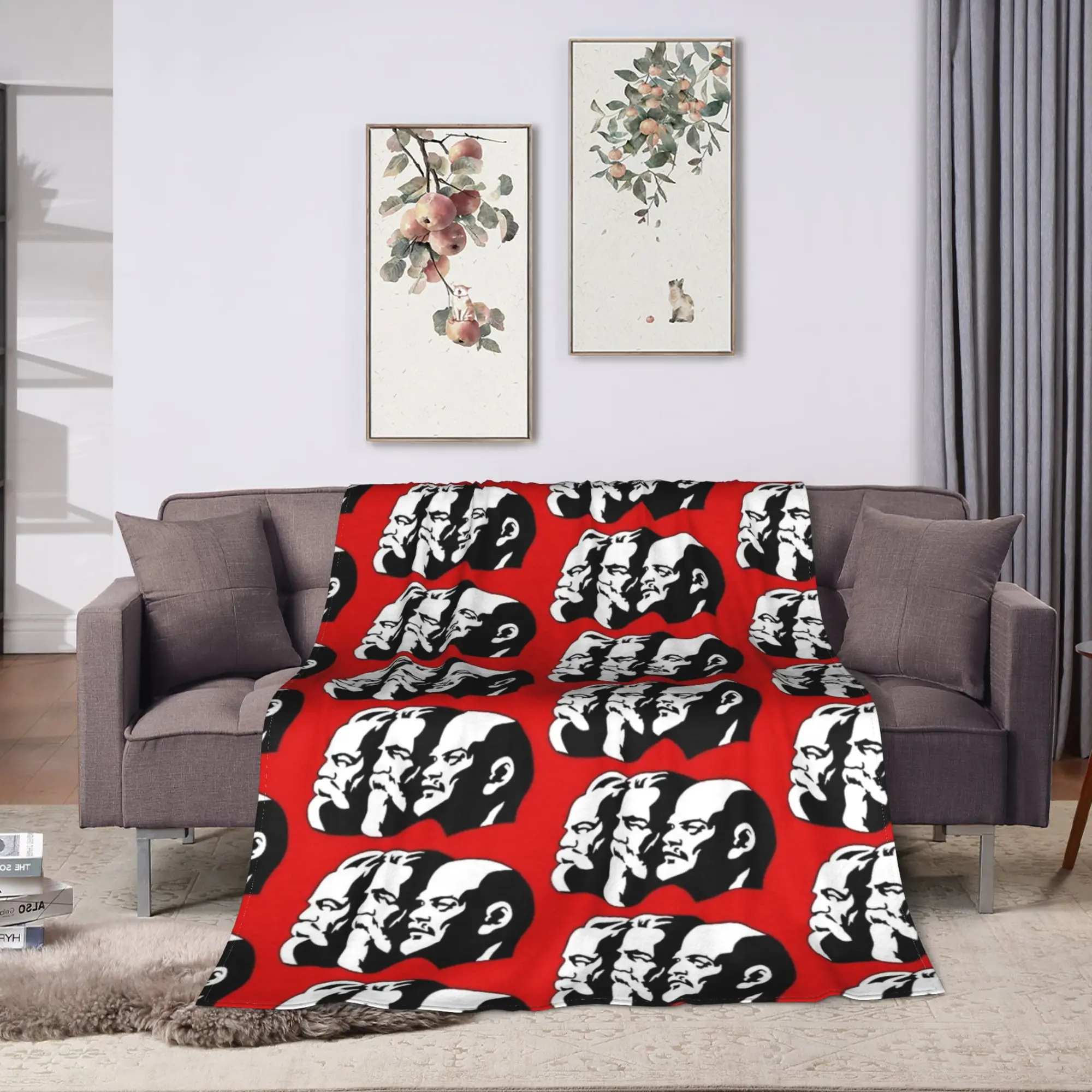 Soft Blanket Child Decorative Karl Marx Engels and Lenin Bedding Throws Flannel Bedspread For Bedroom Aesthetic Sofa Bed Cover