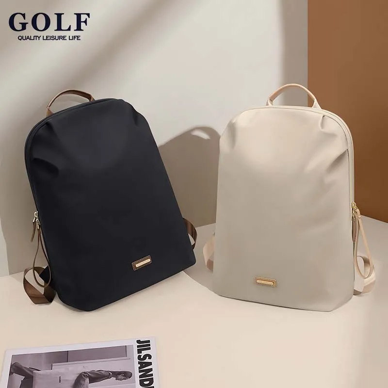 

GOLF QUALITY Women's Large Capacity Dual Shoulder Bag Fashionable Waterproof Backpack with 14" Laptop Compartment Zipper Closure