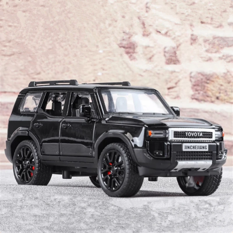 1/32 Toyota 2024 PRADO Land Cruiser Alloy Car Model Diecast Metal Off-road Vehicles Car Model Sound and Light Childrens Toy Gift