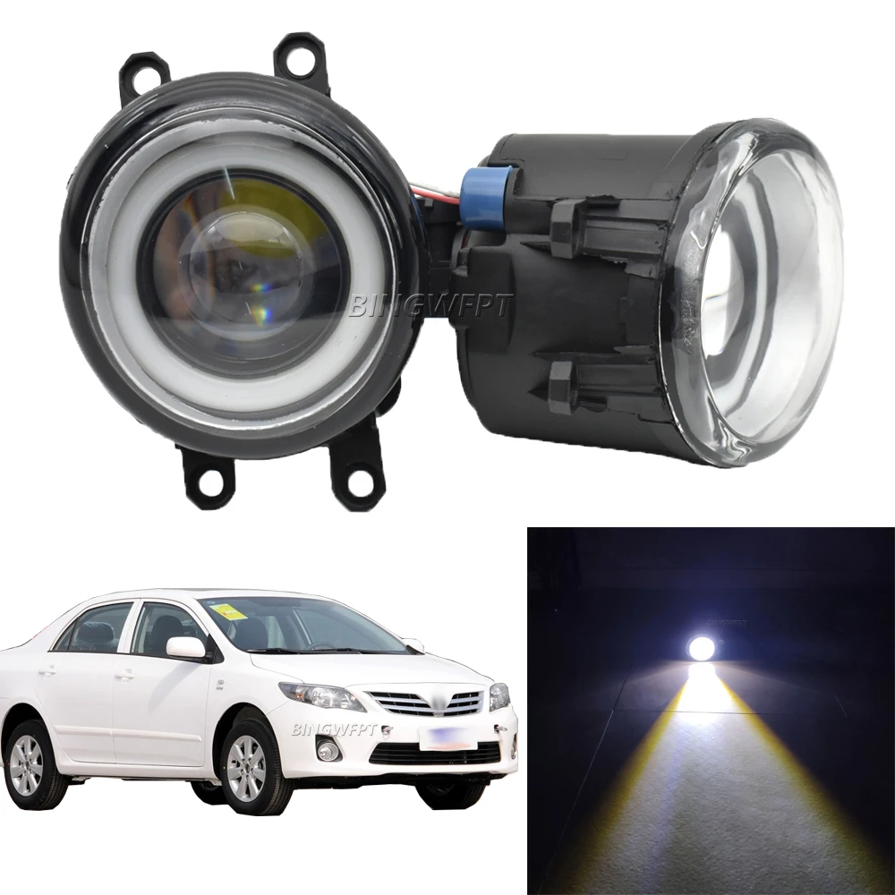 2 SZTUK do Toyota Corolla Sedan E12J E12T 2006 2007 2008 2009 2010 2011 2012 2013 Super jasne światło przeciwmgielne LED + światła przeciwmgielne Angel Eye