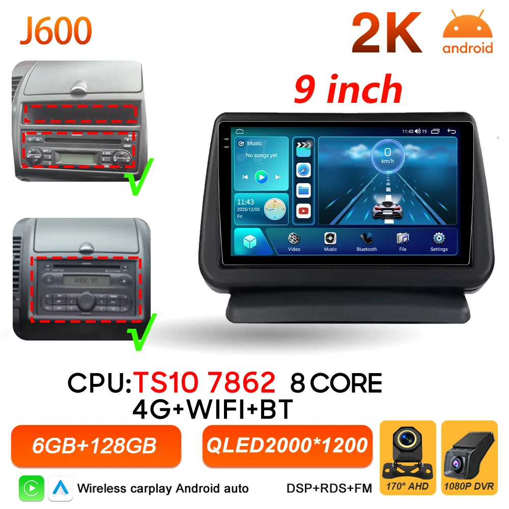 Android 16 Auto autoradio voor Nissan Note 2004 2005 2006 2007 2008 - 2012 Carplay multimediaspeler GPS navigatie DSP BT stereo