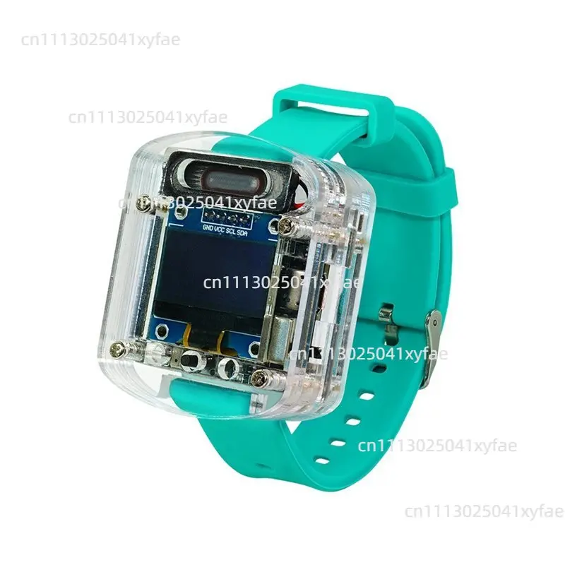 AI Smart Voice Watch DIY Electronic Kit 0.96Inch OLED Display Electronics Project Lake Blue