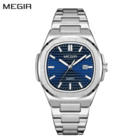 MEGIR Fashion Men's Watches Business Quartz Luminous Date Clock Large Dial Waterproof Wristwatch Gift for Men Relogio Masculino