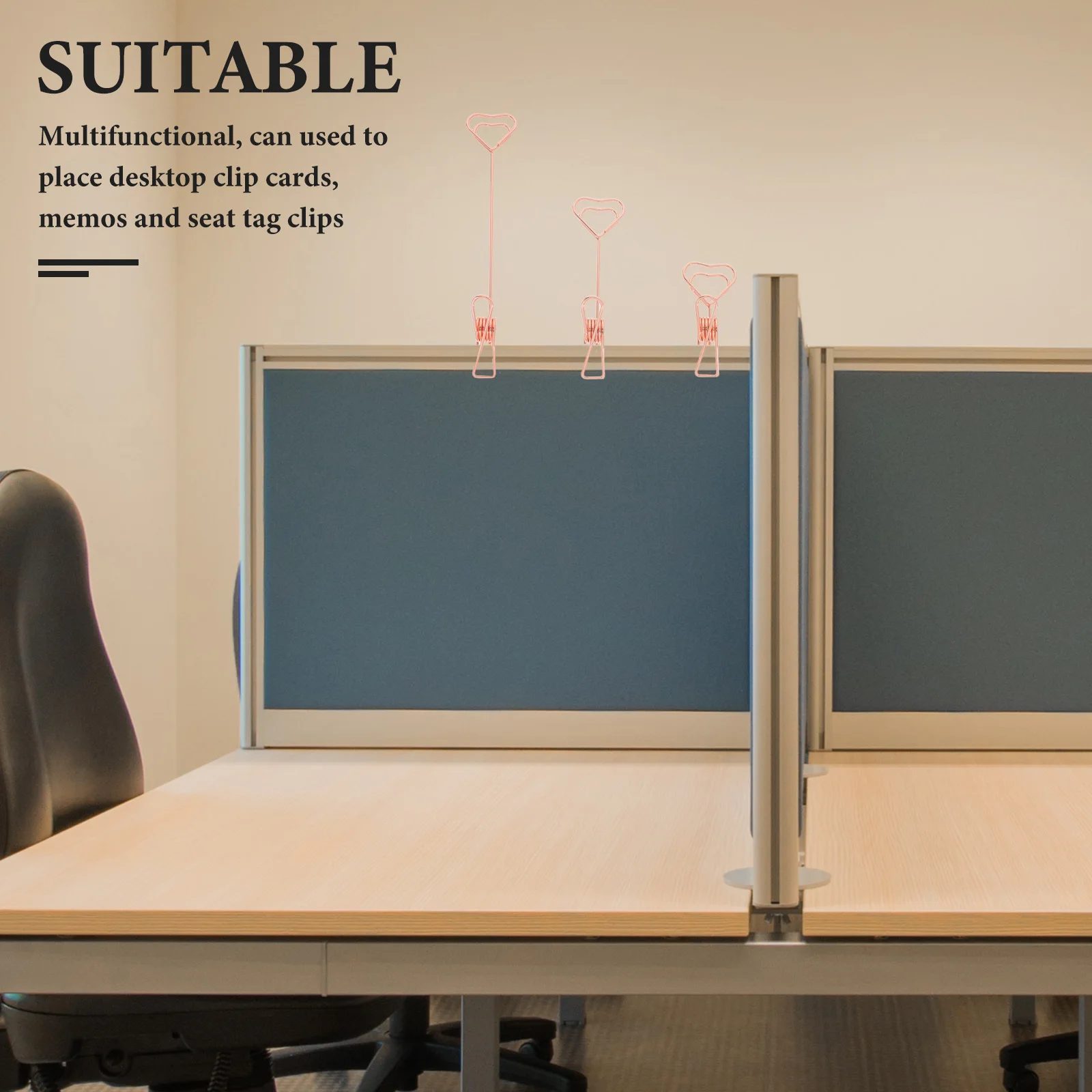 

6Pcs Versatile Metal Memo Holder Heart Shape Design Desk Accessories Note Clip Stand for Business Cards Memos Organizing