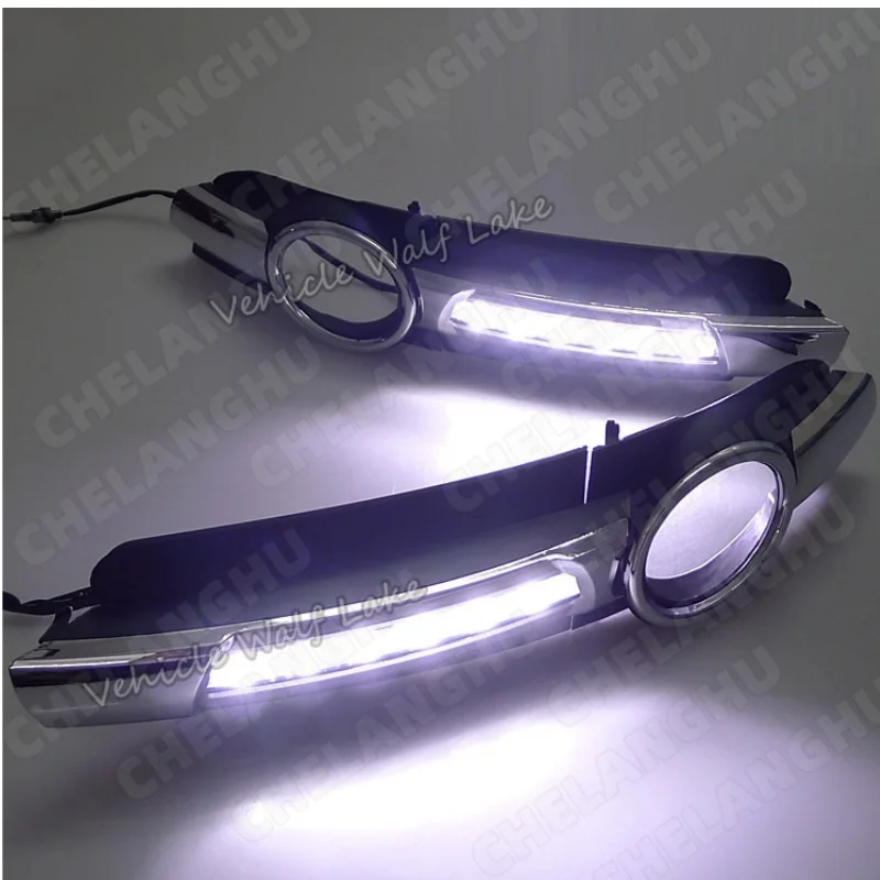 2pcs LED DRL For AUDI A6 C6 2005 2006 2007 2008 Car LED DRL Daytime Running Light Fog Lamp Grille And Waterproof Wire Of Harness