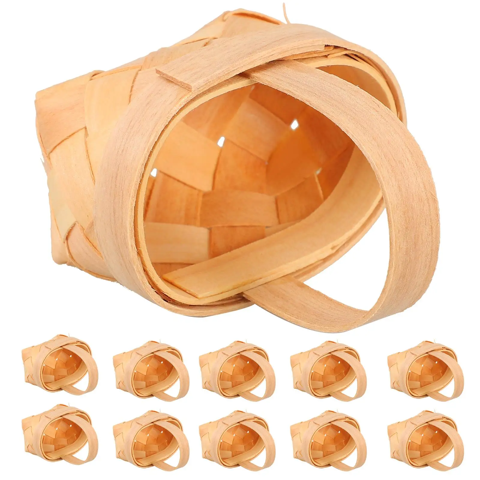 

20 Pcs Wooden Gift for Basket For Gifts Candies Kids Mini Toy Baskets Mini Chocolate Egg Shaped Storage Baskets