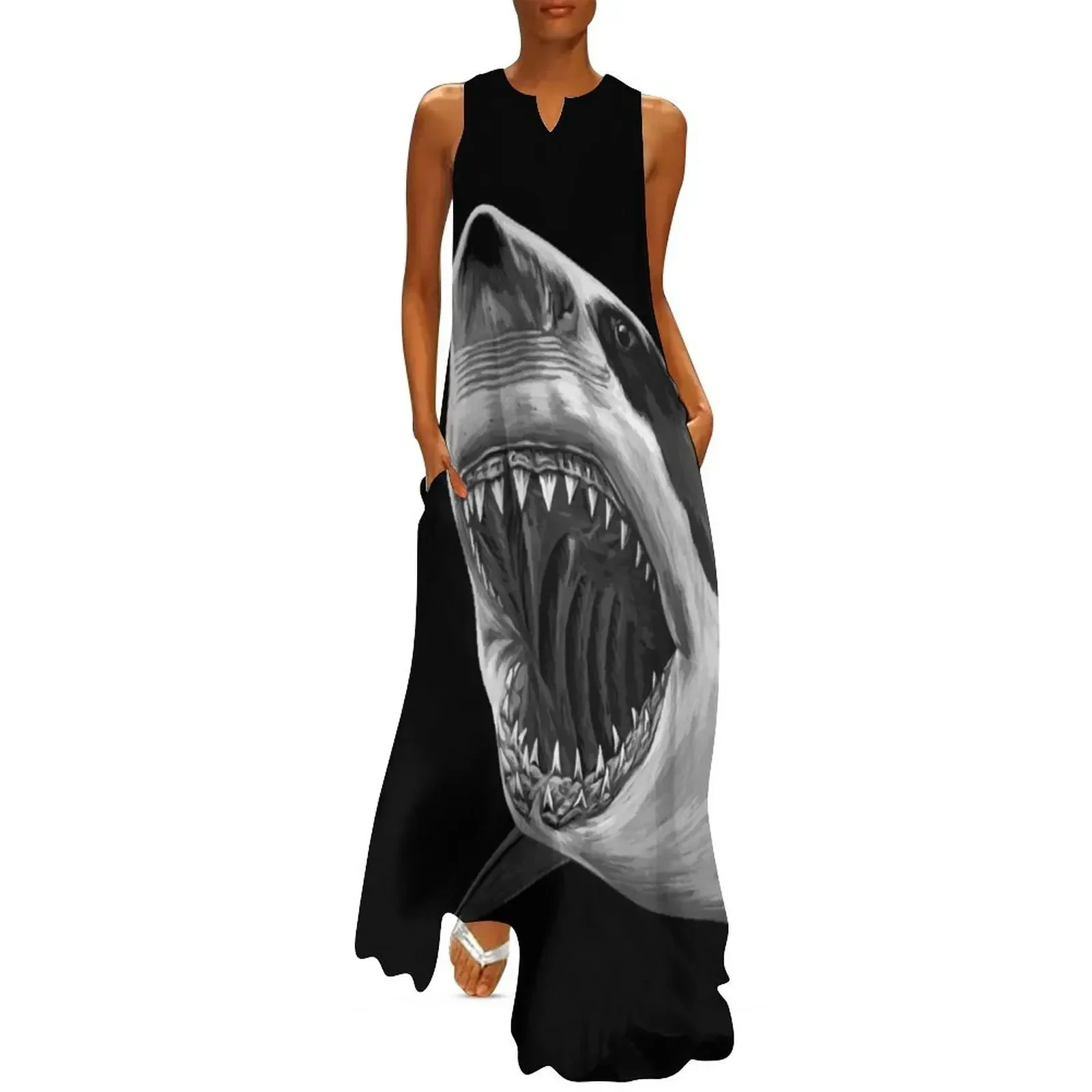 

Great White Shark Long Dress prom dresses 2025 party dresses woman luxury woman evening dress luxury dress