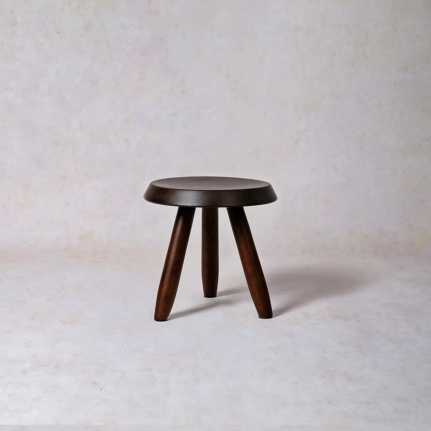 Low Solid Wood Stool Handcrafted Small Accent Side Table Nightstand Footstool Plant Stand Three Legged Wooden Seating Stand Furniture For Living Room Bedroom Walnut - view 2