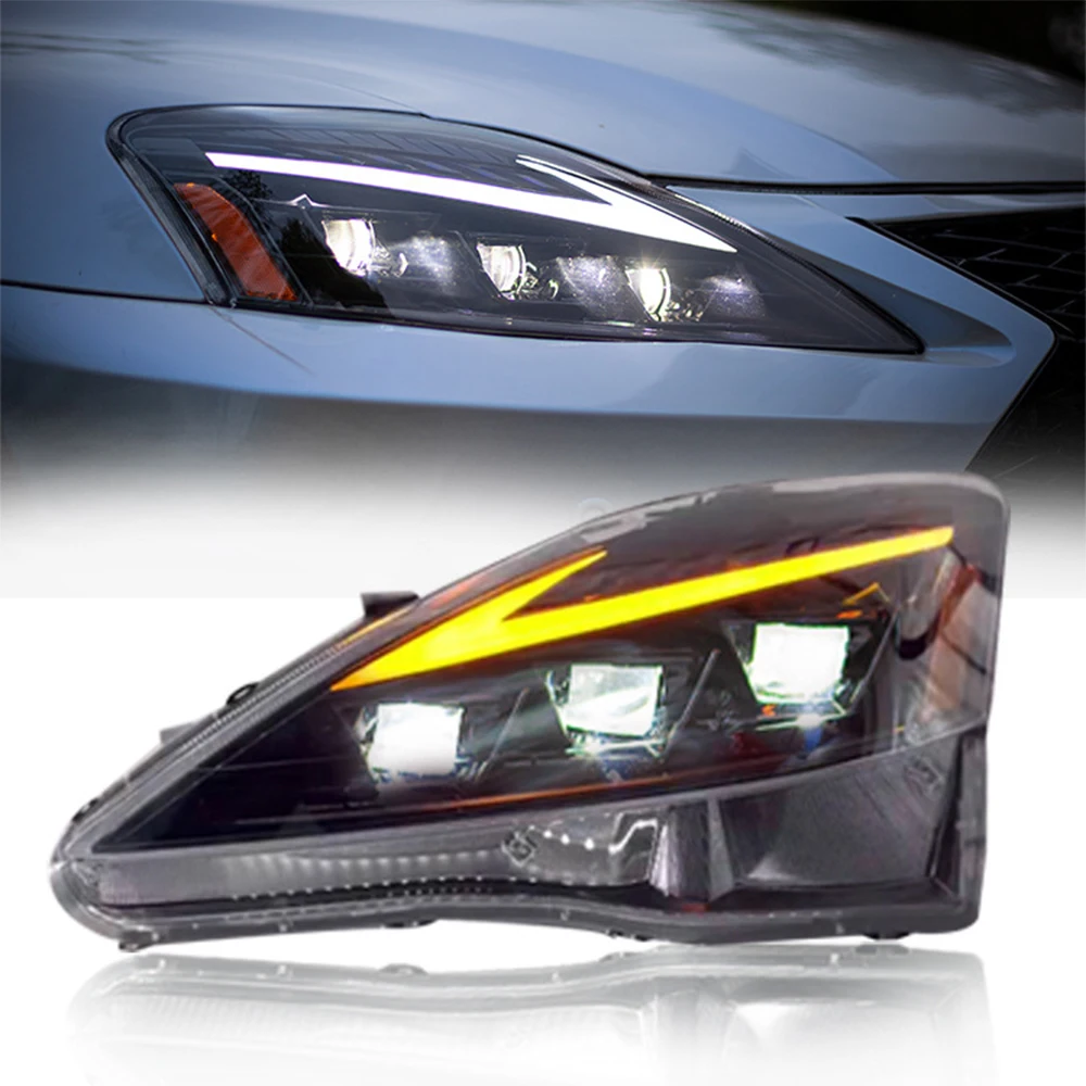 For IS250/IS300 Headlight Assembly/Suitable for Lexus 06-1 Flowing LED headlights start scanning with a touch of blue light show