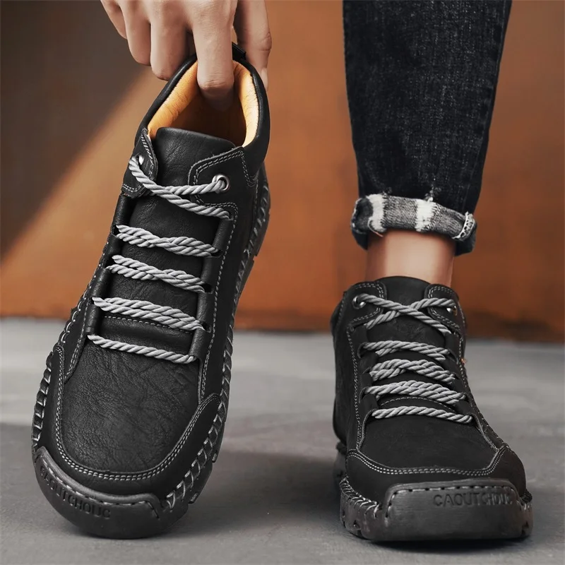 

Men's casual shoes Handmade high-quality autumn and winter styles Walking or working office 38-48 Trendy high top shoes Hot