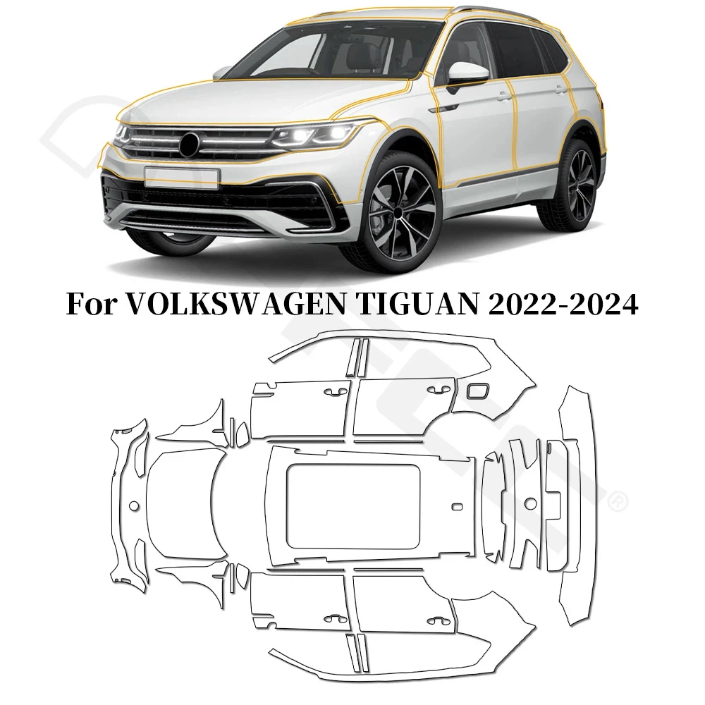 

TPU Paint Protection Film For VOLKSWAGEN TIGUAN 2022-2024 Pre-cut PPF Clear Bra Car Body Anti-scratch Sticker Accessories