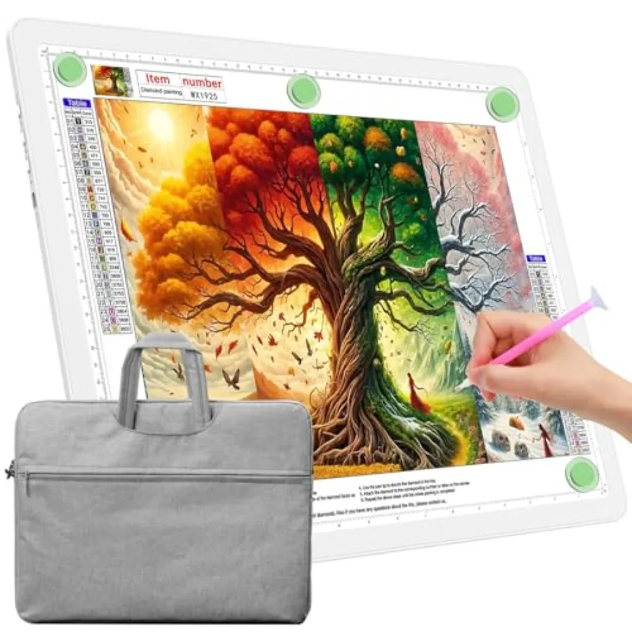 

A3 Light Board with Bag for Diamond Painting Super Bright Magnetic Light Pad with Side Buttons Lightbox for Tracing and Drawing