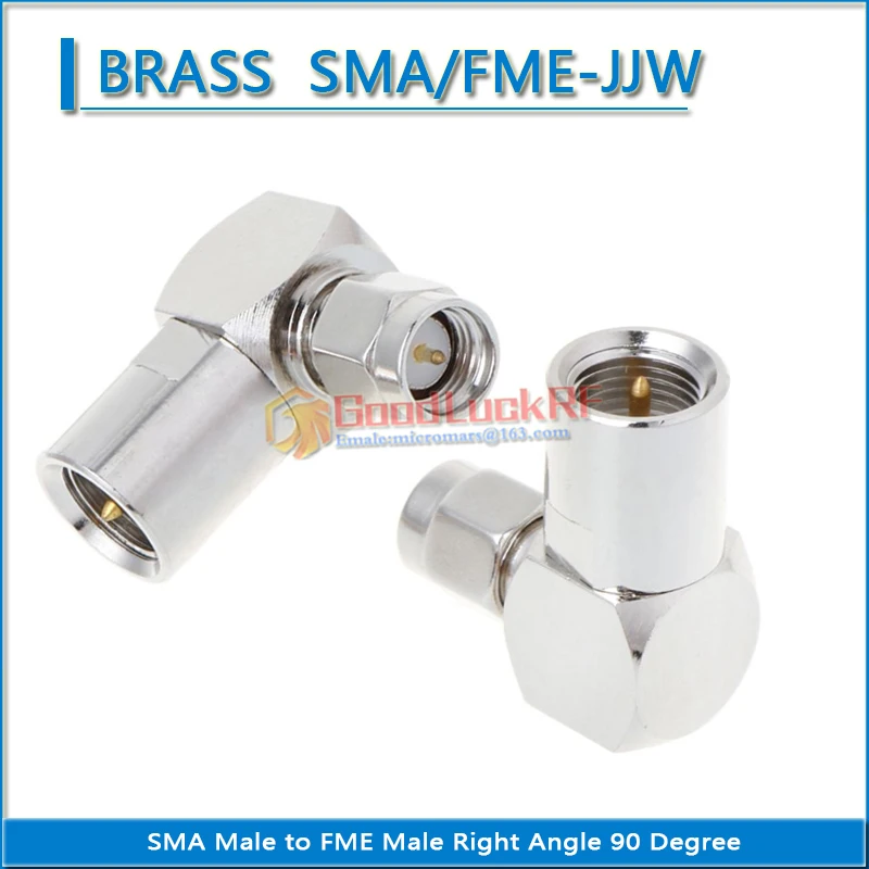 

SMA Male to FME Male Right Angle 90 Degree Cable Connector Socket FME - SMA Type L Nickel Plated Brass Coaxial RF Adapters