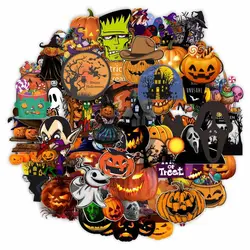 10/30/50/100pcs Halloween Pumpkin Stickers Laptop Bicycle Guitar Skateboard Sticker Kid DIY Graffiti Waterproof stickers