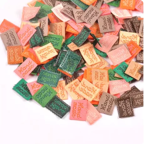 

100pcs Handmade Small Fabric Labels Colorful DIY Accessories for Patchwork Jewelry Clothing - Unique Handmade Tags