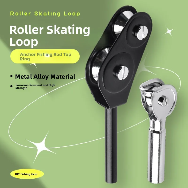 Single Pulley Fishing Rod Guide Ring Boat Fishing Rod Drag Double Visual Anchor Eye Accessories Wheel Boat Fishing Pole Guide
