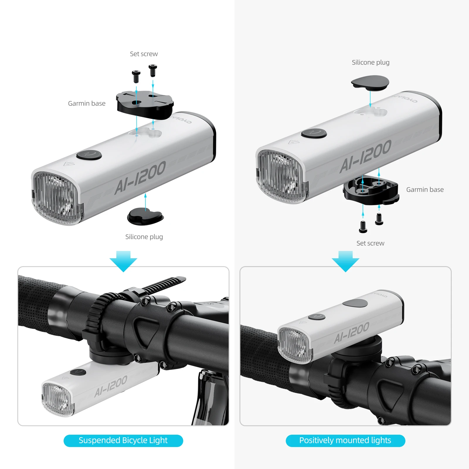 CYCLAMI Bicycle Bike Headlight BR 2000 AI 1200 Lumen High Brightness MTB Road Cycling Safety Aluminum Alloy Front Lamp