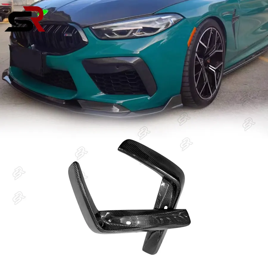 For BMW M8 F91 F92 F93 Carbon Fiber Car Front Bumper Wind knife Splitter Spoiler Air Knife Tuyere Surround Trim Body kits