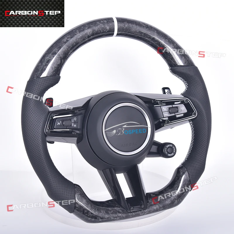 

Forged Carbon Fiber Steering Wheel For Porsche Cayenne Macan 997 Panamera 911 958 970 Taycan 996 981 971 991 986 Suede Leather