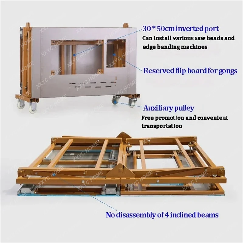 SY-80 Woodworking Push Table Saw Dust-Free Saw Full Set Of Precision Multi-function Foldable Push Saw Table