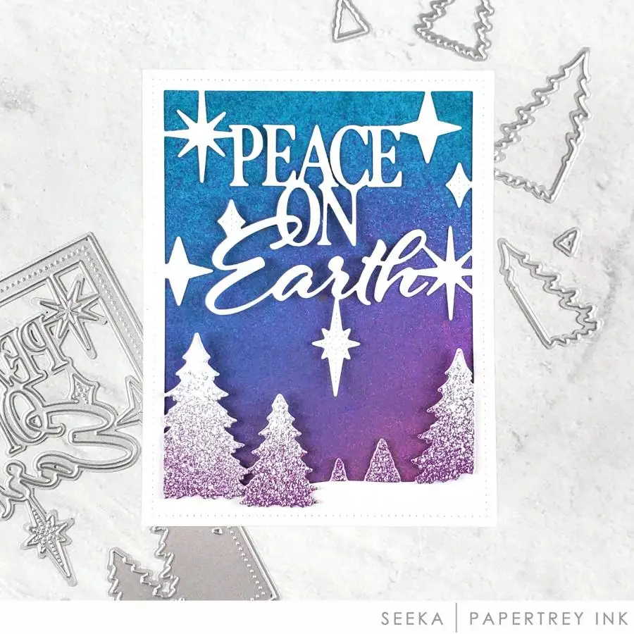 

Christmas 2025 Peace on Earth Metal Cutting Dies for DIY Making Card Scrapbook Embossed Craft Supplies Template Decoration