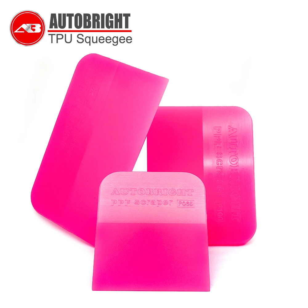 

AUTOBRIGHT PPF розовый скребок из мягкой резины из ТПУ, без царапин, очиститель для воды, автомобильная виниловая пленка, инструмент для оконной пленки