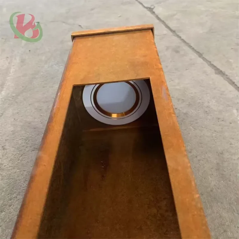 Wholesale Custom Corten Steel Light Box Outdoor Garden Box Light for Lighting
